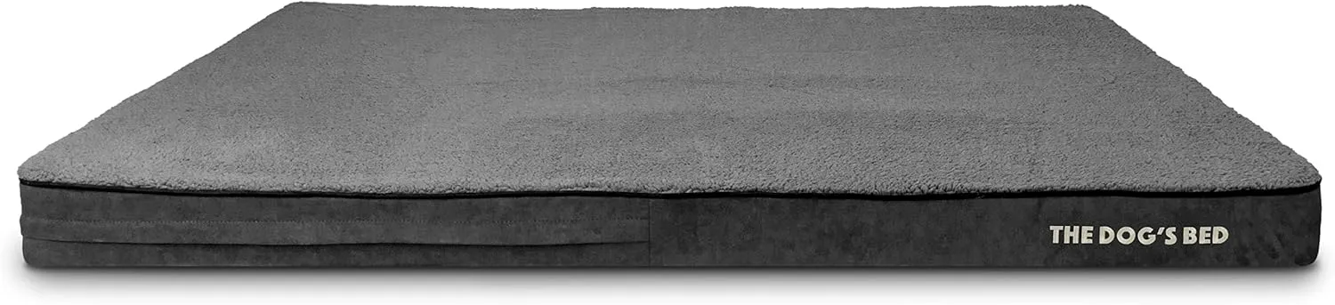 The Dogs Bed Orthopedic Memory Foam Jumbo Dog Bed, XXXL Grey Plush 64x44, Pain Relief for Arthritis, Hip & Elbow Dysplasia, Post Surgery, Lameness, Supportive, Waterproof Washable Cover