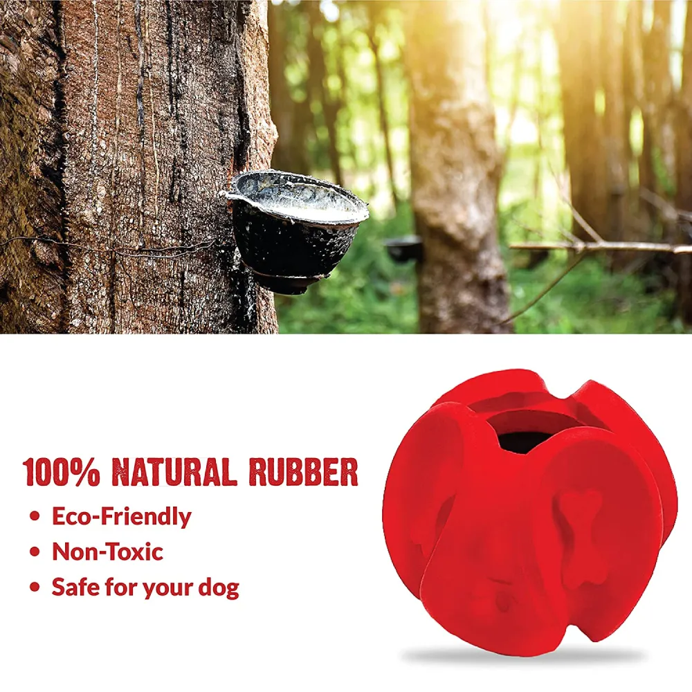 Trixie Denta Mint Flavour Rubber Fun Rugby Ball and Goofy Tails Wobbly Rubber Ball for Dogs Combos