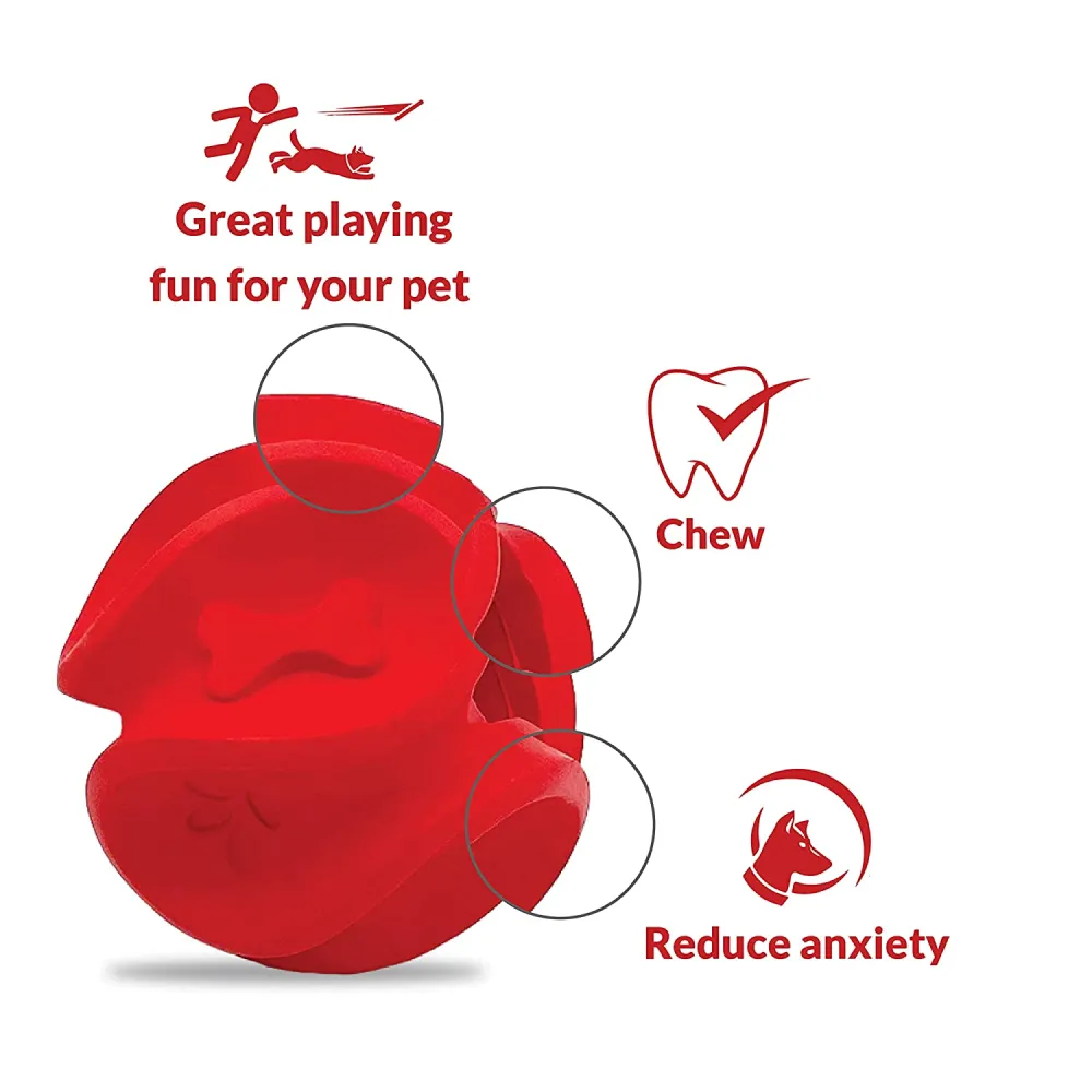 Trixie Denta Mint Flavour Rubber Fun Rugby Ball and Goofy Tails Wobbly Rubber Ball for Dogs Combos