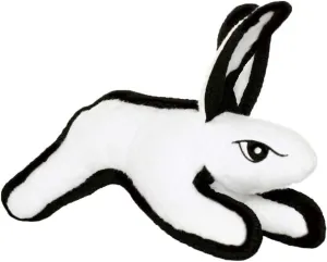 TUFFY - World's Tuffest Soft Dog Toy - Barnyard Rabbit -Squeakers - Multiple Layers. Made Durable, Strong & Tough.Interactive Play (Tug, Toss & Fetch).Machine Washable & Floats. (Junior 2 Pack, White)