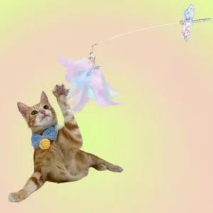 Unicorn Fairy Wing Feather Teaser Wand Toy for Cats