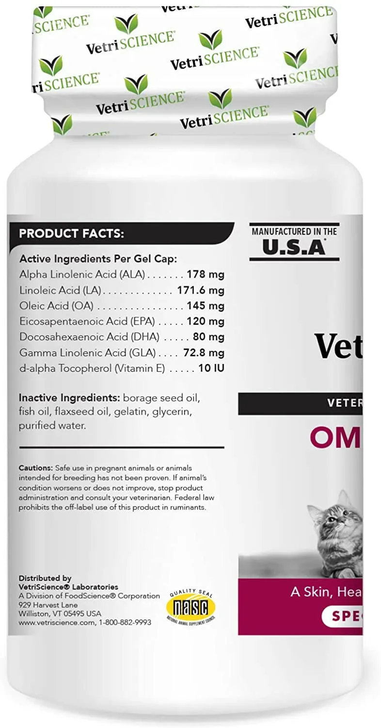 VetriScience Omega 3,6,9 for Dogs and Cats (90 Gel Caps)