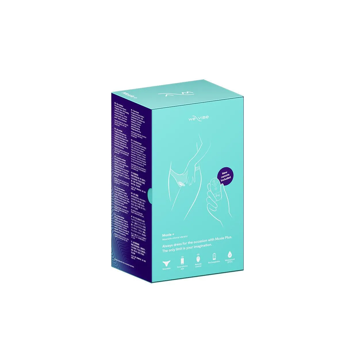 We-Vibe Moxie  Wearable Hands-Free Remote-Controlled Magnetic Panty Vibrator- Aqua
