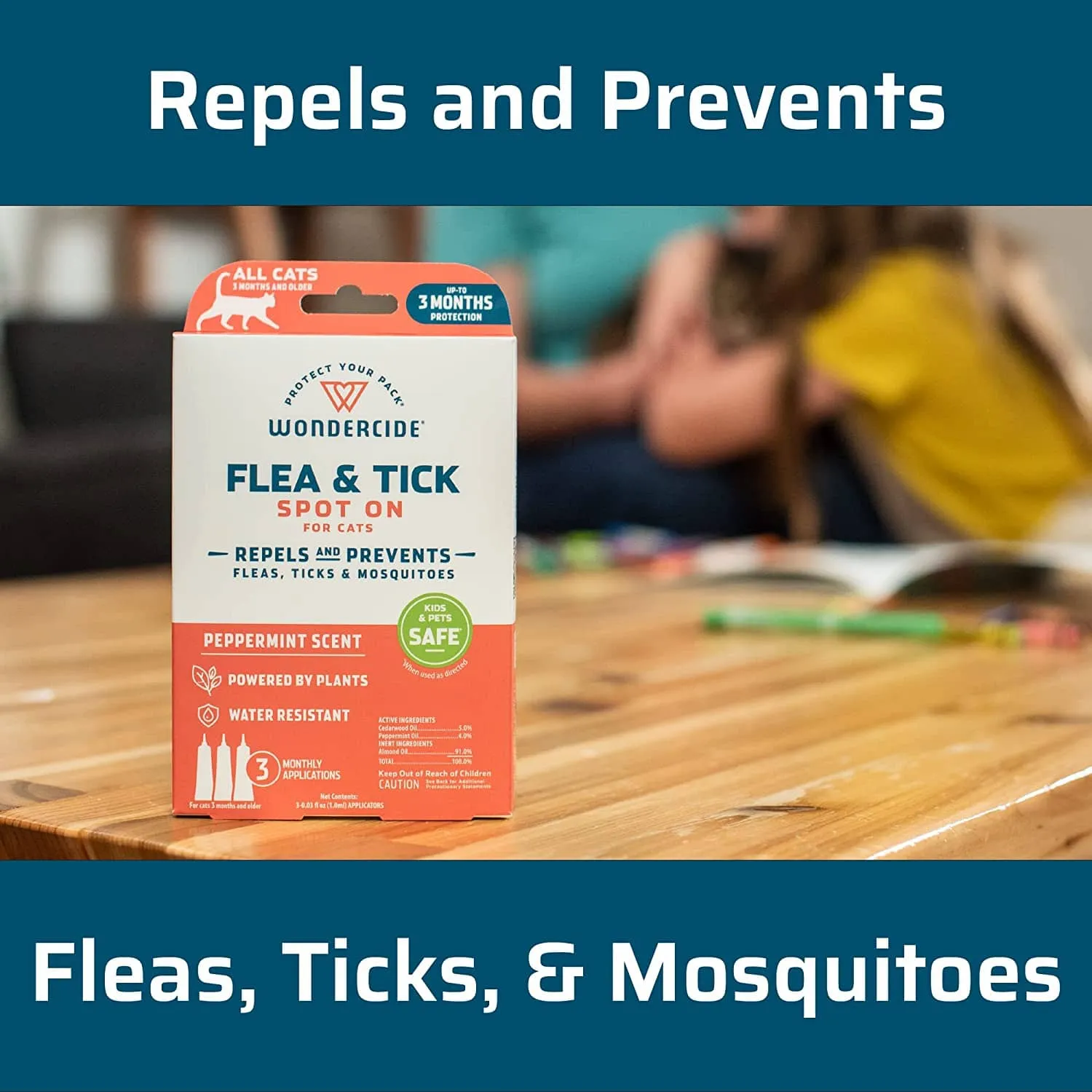 Wondercide Flea & Tick Spot On Spray for Cats - Peppermint