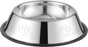 YINGFAN Stainless Steel Dog Bowls, Non-Slip Dog Food and Water Bowl, 7.1 x 2 Inch (1.5 Cup), Wear Resisting, Easy to Clean