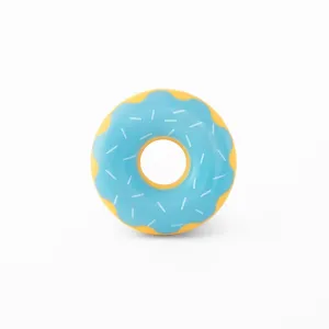 Zippy Paws ZippyTuff Donutz Blueberry Sprinkles Squeak and Chew TPR Rubber Dog Toy - Blue - Small