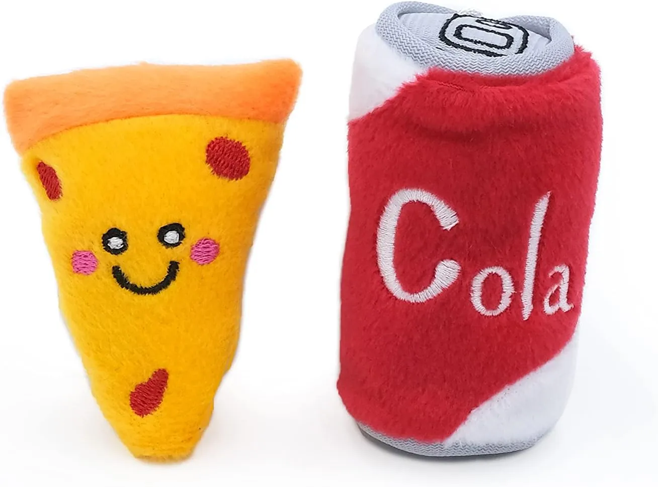 ZippyClaws NomNomz - Pizza & Cola Catnip Toy, Cute Cat Toys for Kittens & Indoor Cats, Funny Plush Cat Toy Gifts, Small Novelty Kitty Toys for Bored Cats